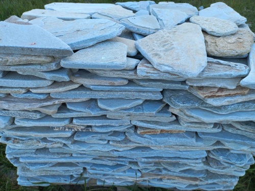 Плитняк златолит зелёный галтованный для цоколя купить в Чердыни