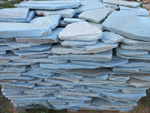 Плитняк златолит зелёный галтованный для цоколя купить в Чердыни